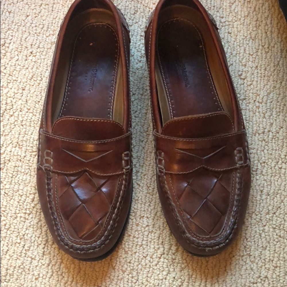 Johnston&Murphy size 11m cognac woven panel loafer